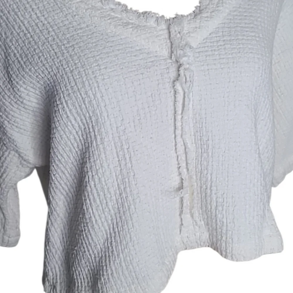 Free People IvoryTweed Boxy Fit Crop Top